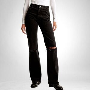 NEW Abercrombie& Fitch High Rise 90s Relaxed Jean Curvy Love Black SZ 12S